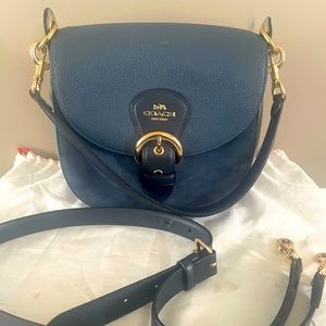 Coach two tone leather & Suede Saddle